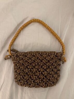 Handwoven Brown Knotted Rooe Shoulder Bag